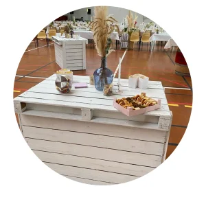 Table haute Blanche façon palette